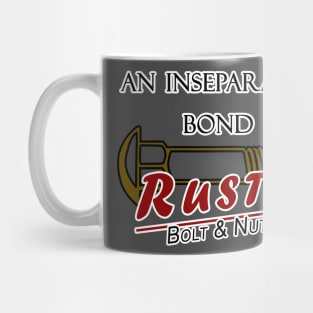 Inseparable bond, bolt and nut, rusty (2) Mug